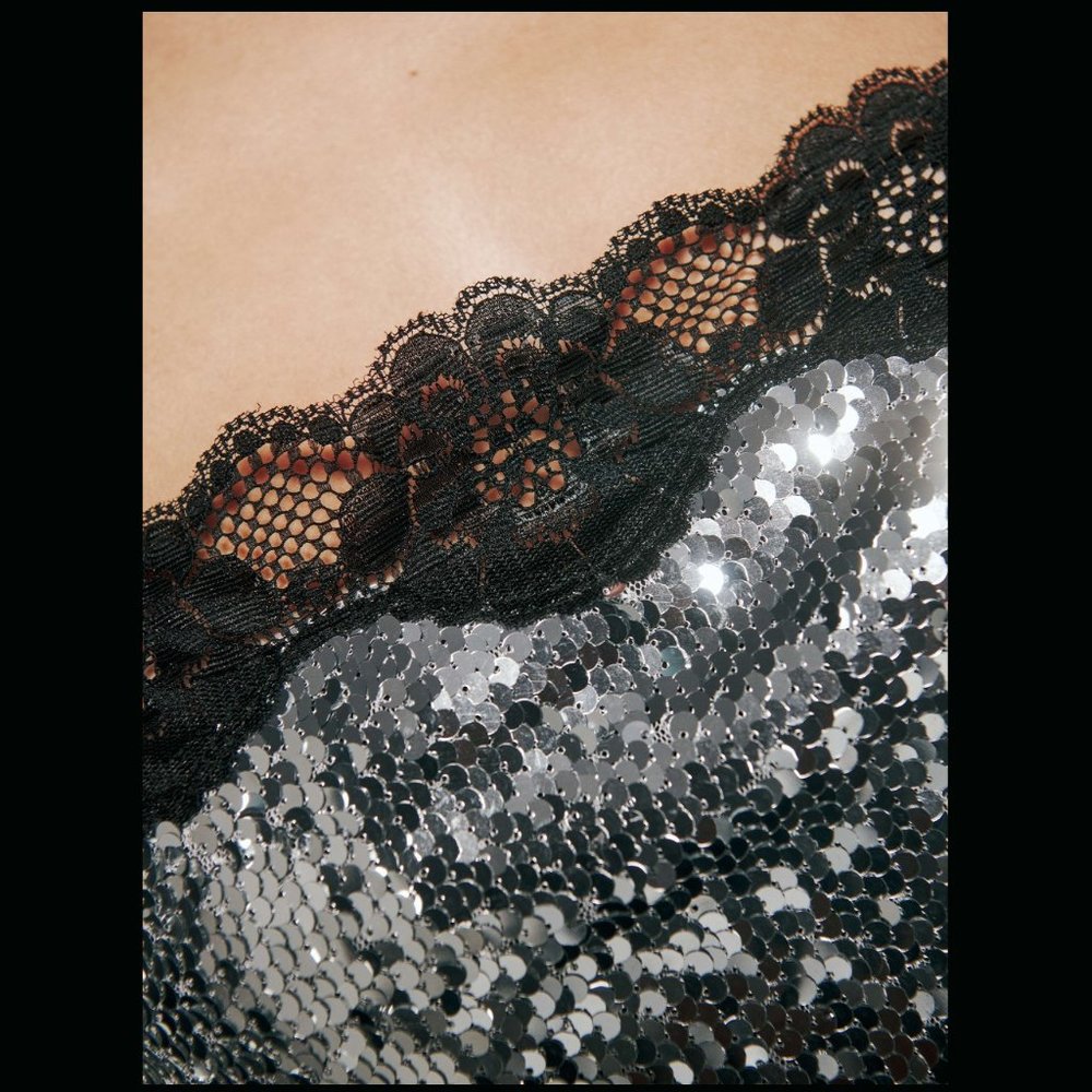 Reformation Nadene Dress | Silver Sequin 🛍 Christmas Day Sale🛍 - Picture 8 of 11